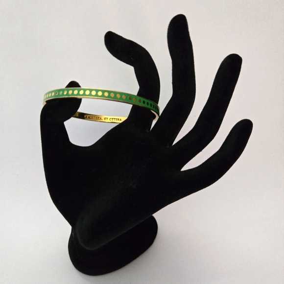 Kate Spade ♠️ New York Et Cetera Et Cetera Green Enamel Bangle Bracelet - Picture 3 of 7